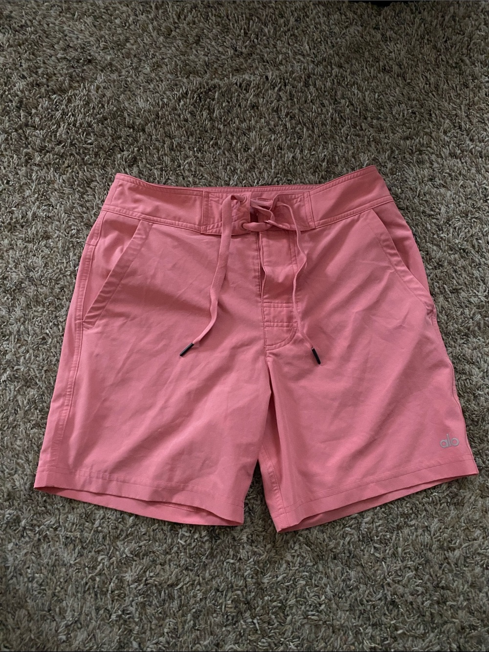 ALO Yoga Women’s Coral Pink Drawstring Bermuda Shorts